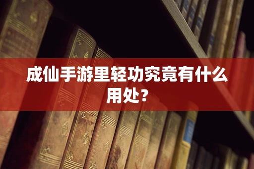 成仙手游里轻功究竟有什么用处？