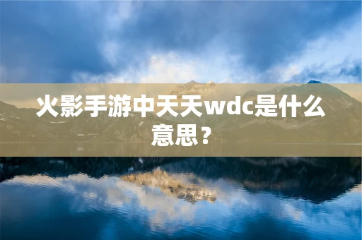 火影手游中天天wdc是什么意思？