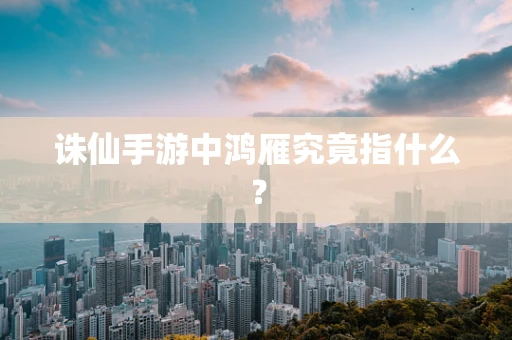 诛仙手游中鸿雁究竟指什么？