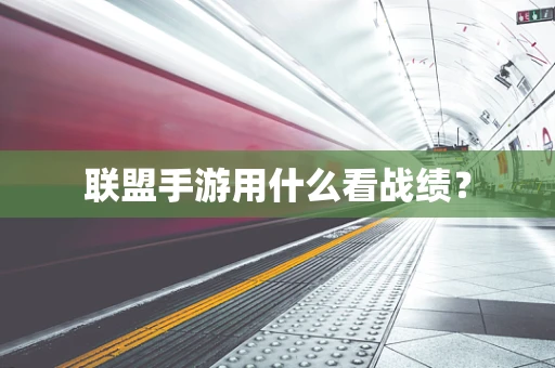 联盟手游用什么看战绩？