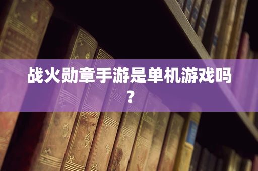 战火勋章手游是单机游戏吗？