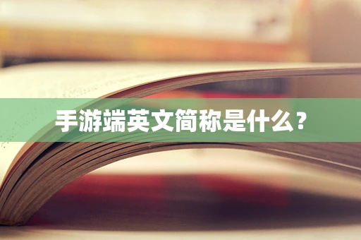 手游端英文简称是什么？