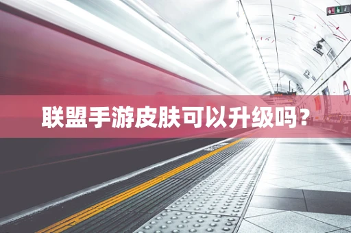 联盟手游皮肤可以升级吗？