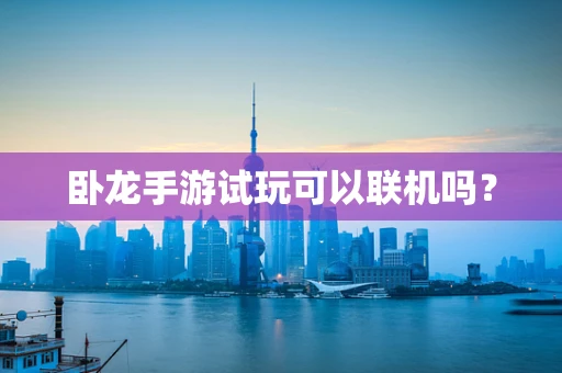 卧龙手游试玩可以联机吗？