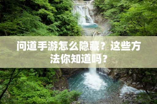 问道手游怎么隐藏？这些方法你知道吗？