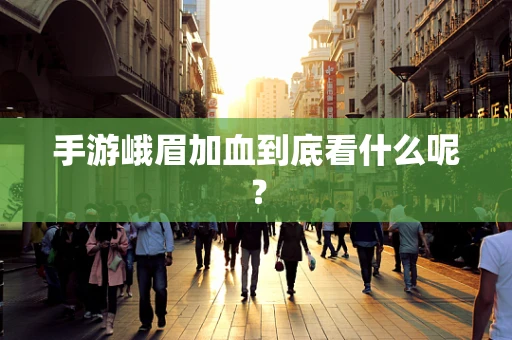 手游峨眉加血到底看什么呢？