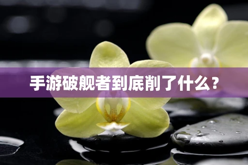 手游破舰者到底削了什么？